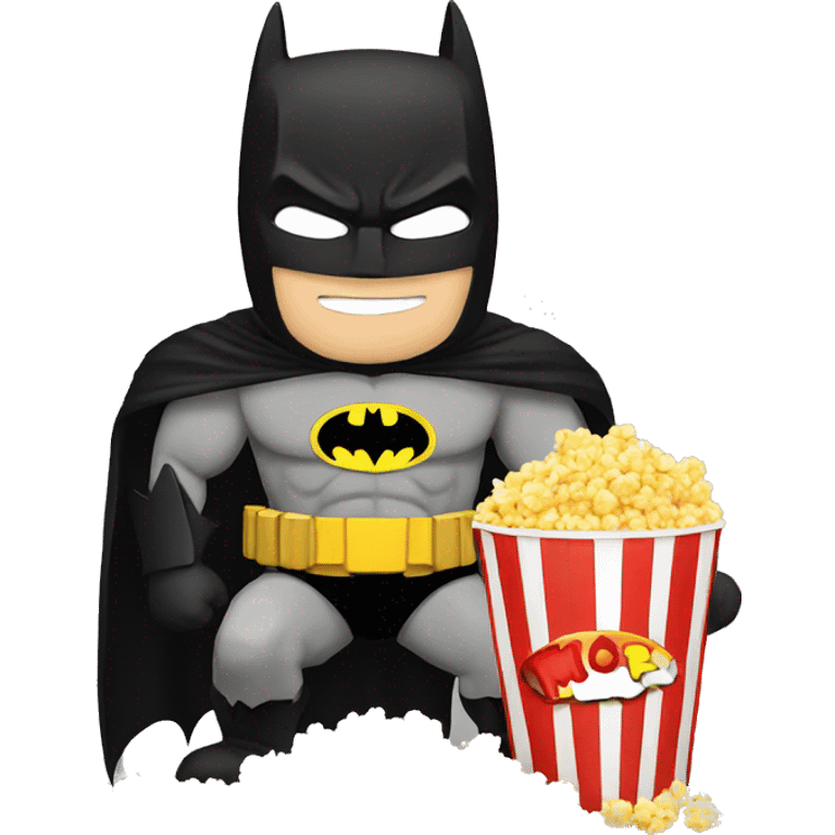 Batman eating pop corn emoji