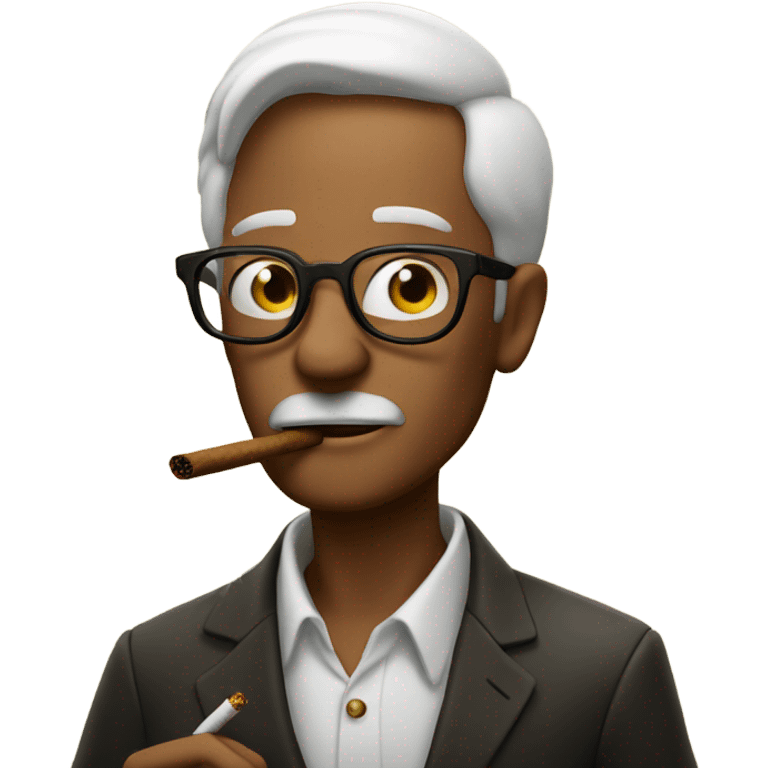 Man smoking cigar with glasses emoji