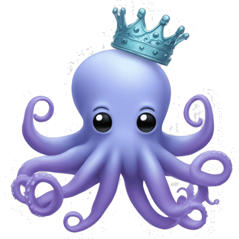 A light blue ish purple octopus with a crown on its head emoji