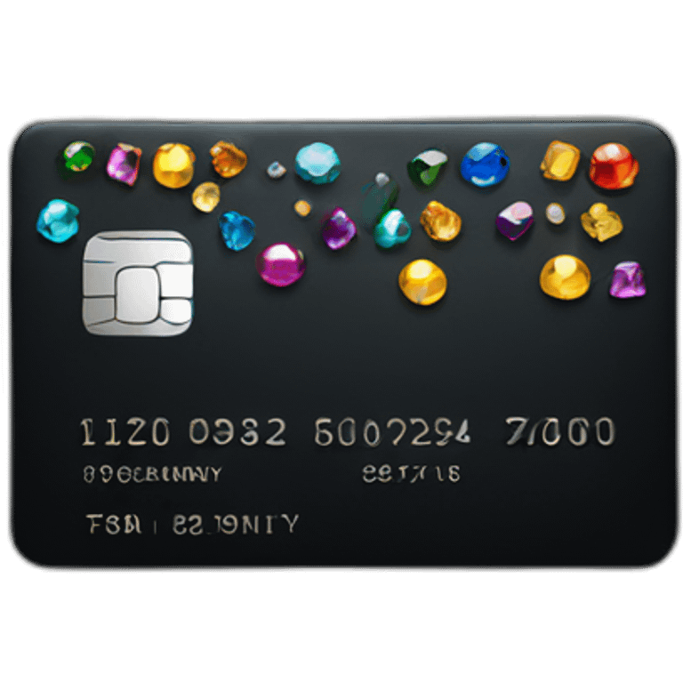 Black credit card with gems emoji