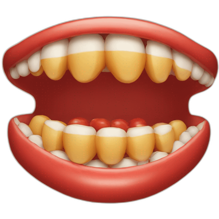 Mouth with Hotdogs for teeth emoji