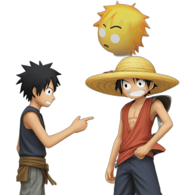 Luffy talks to Naruto emoji