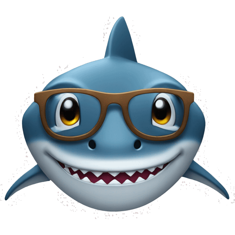 Shark with eyeglasses emoji