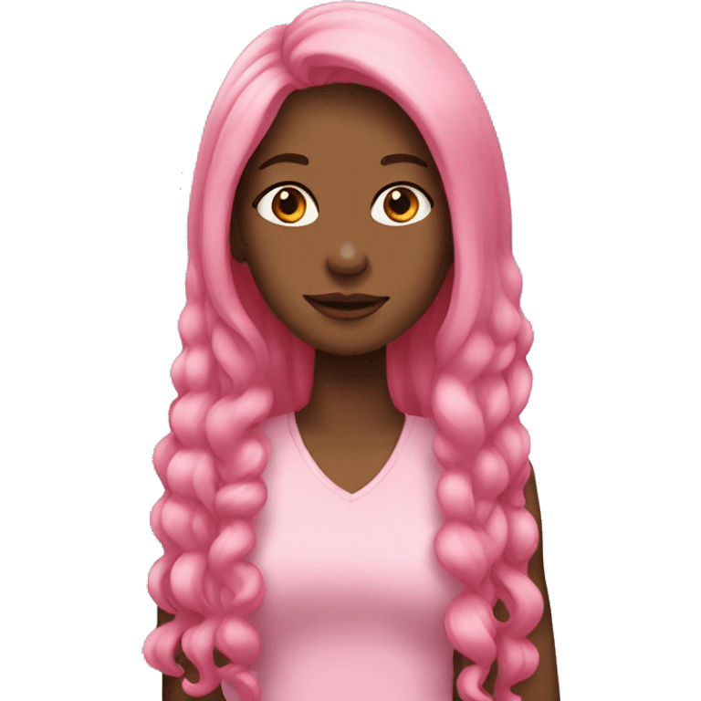 Women with long pink hair  emoji