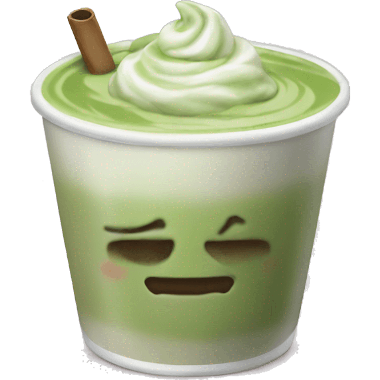 Ice matcha latte cup  emoji