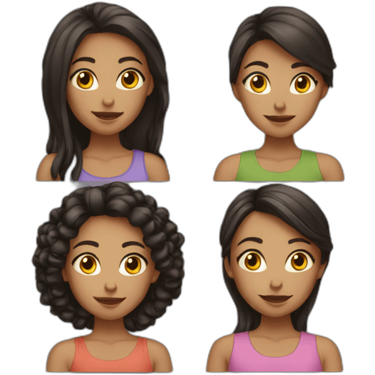 Friend group of 5 girls emoji