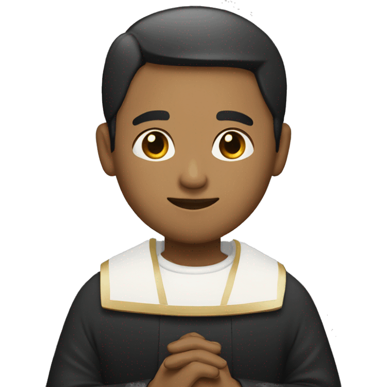 A male personne wearing prayer dress ( a priest) emoji