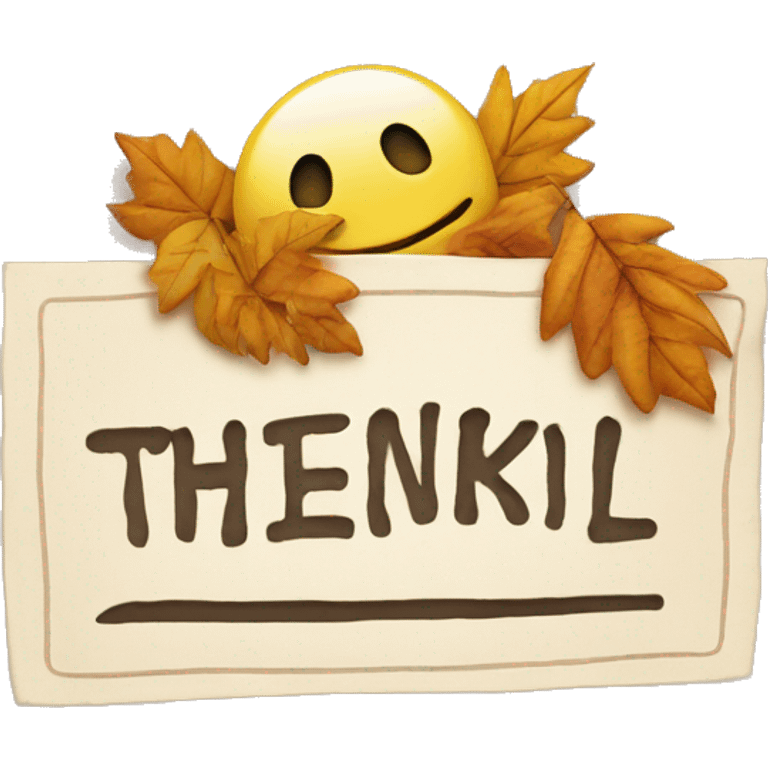 Sign with thankful written emoji