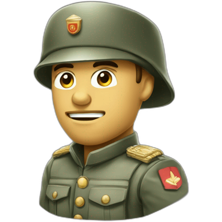 Soldat qui baisse la tête avec une larme qui coule emoji