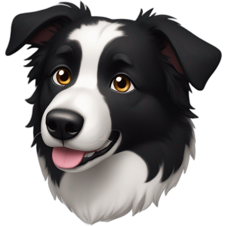 Border collie husky dark fur emoji