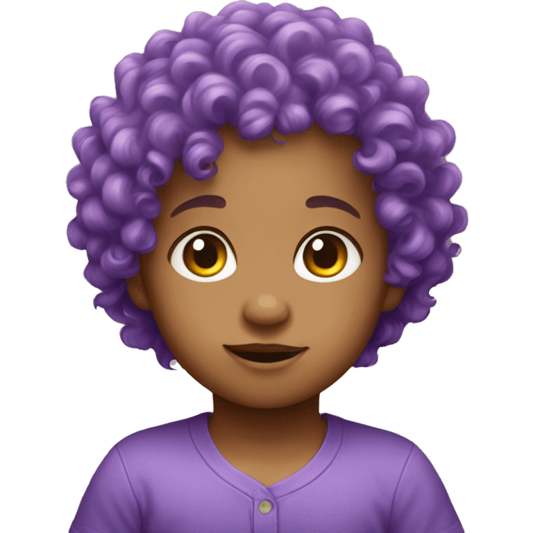 baby purple curly hair  emoji