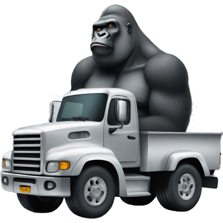 Silverback driving truck emoji