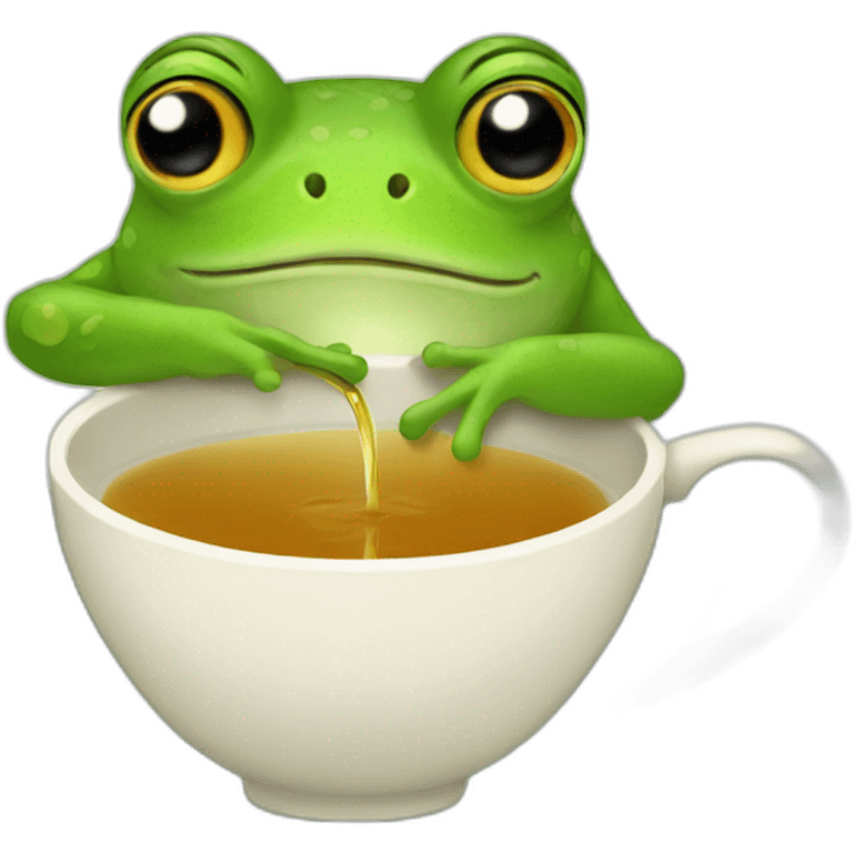 frog drinking tea emoji