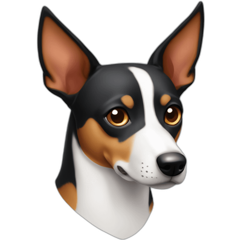 Tricolor Basenji with pointy ears emoji