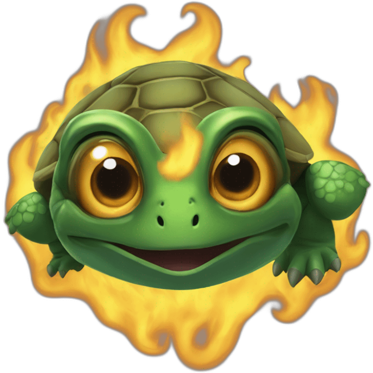 Tortue œil en feu emoji