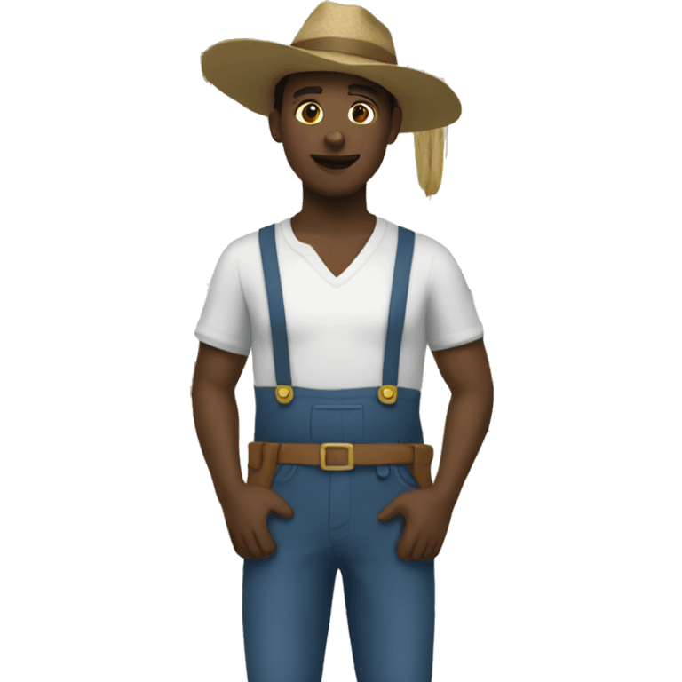 Black person farming emoji