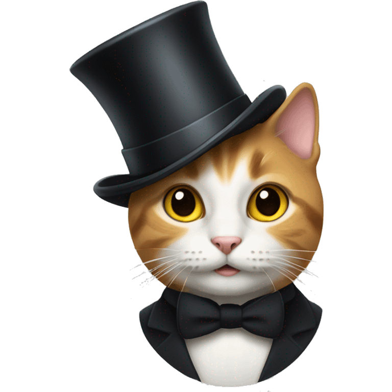 Cat wearing top hat emoji