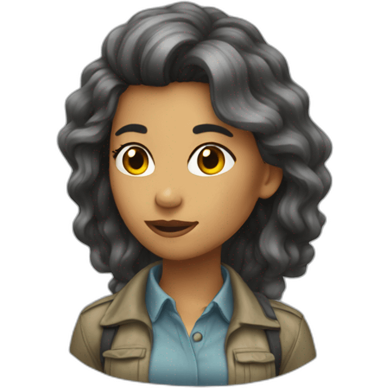 female geologist spooky hair emoji