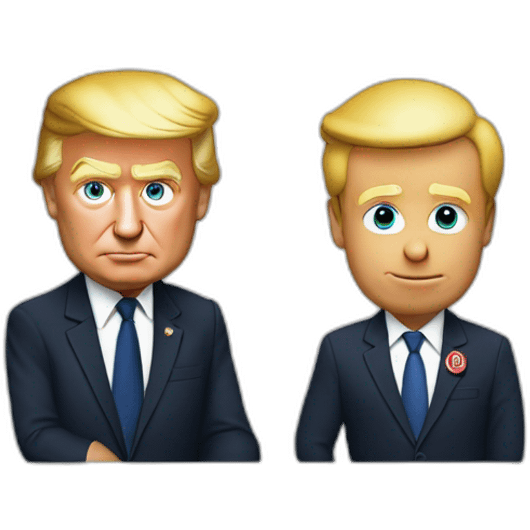 Macron entrain de serrer le nez à Donald Trump emoji