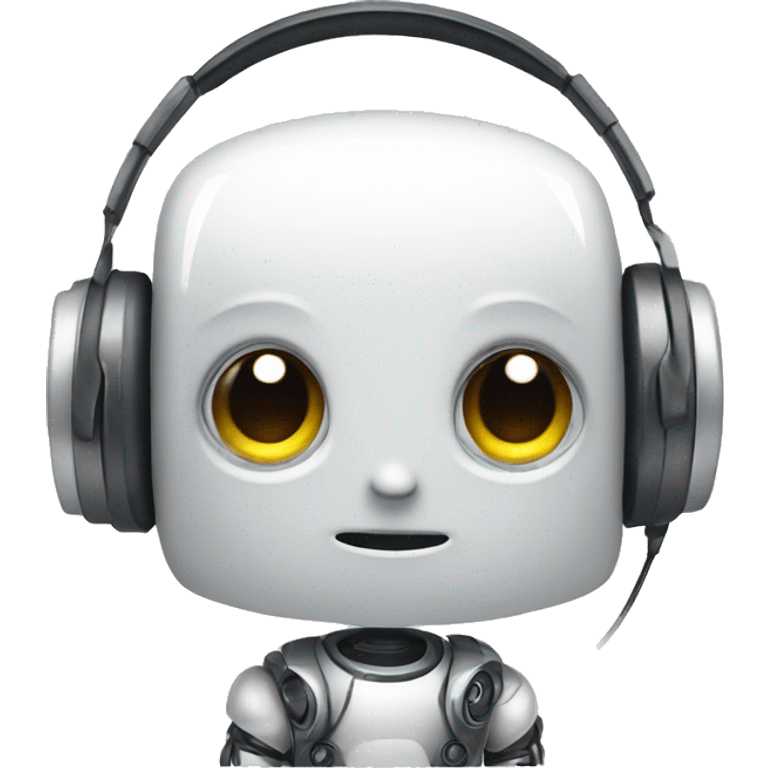 cute little robot with headphones emoji