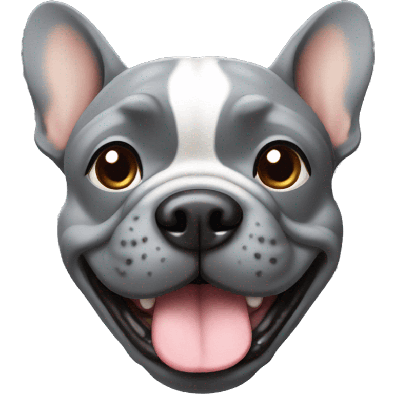 Grey frenchie dog emoji