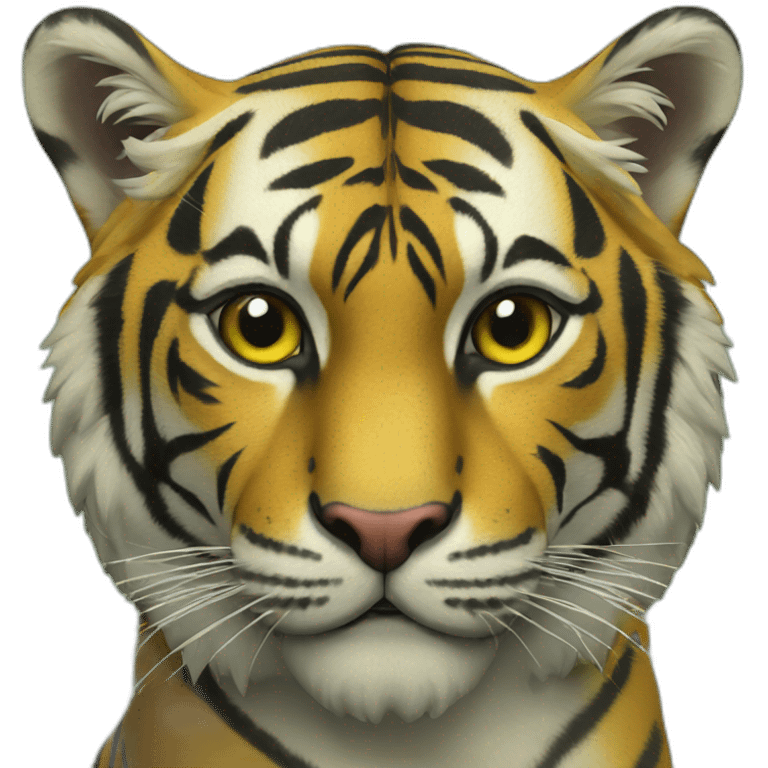 tigre con los colores de brasil emoji