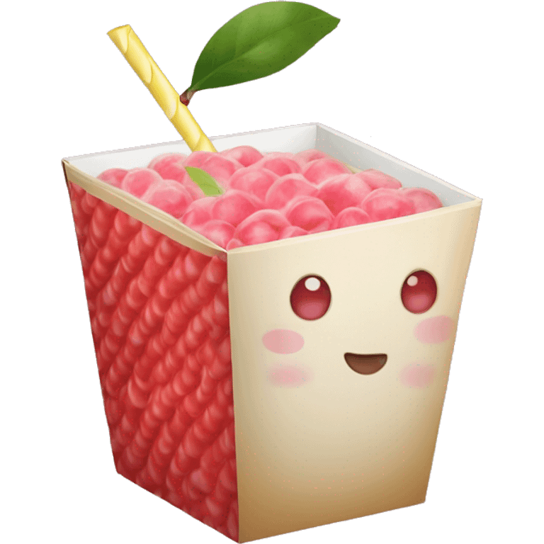 Lychee box drink emoji