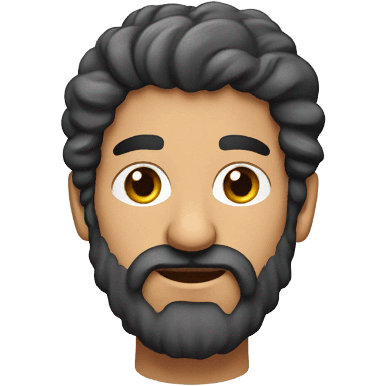 Un arabe avec les cheveux blouclés brun et une barbe bouc emoji