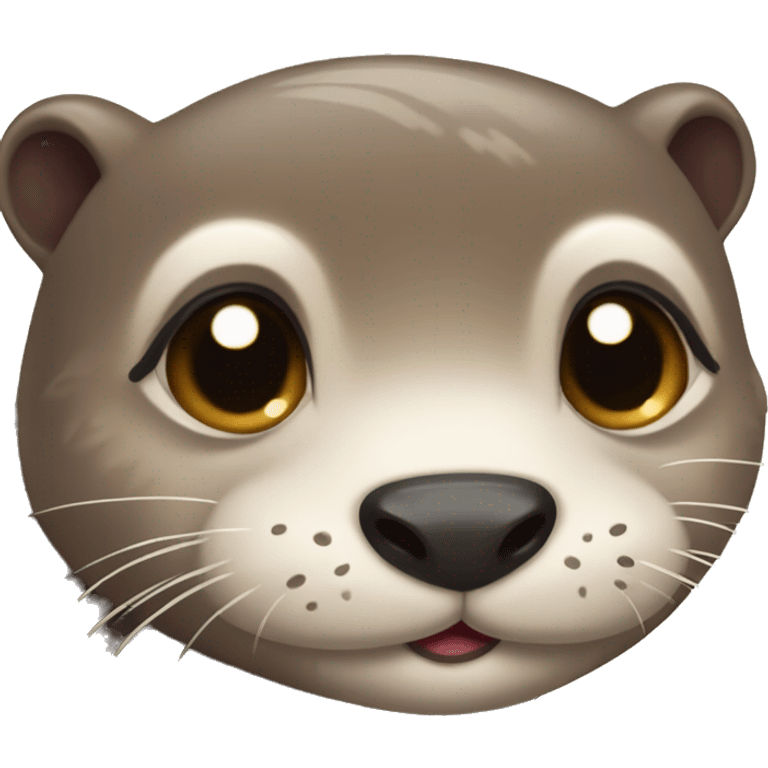 cute cartoon otter with heart-shaped eyes, only ead emoji