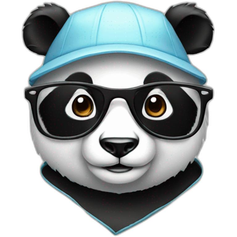 panda with a cap and glasses emoji