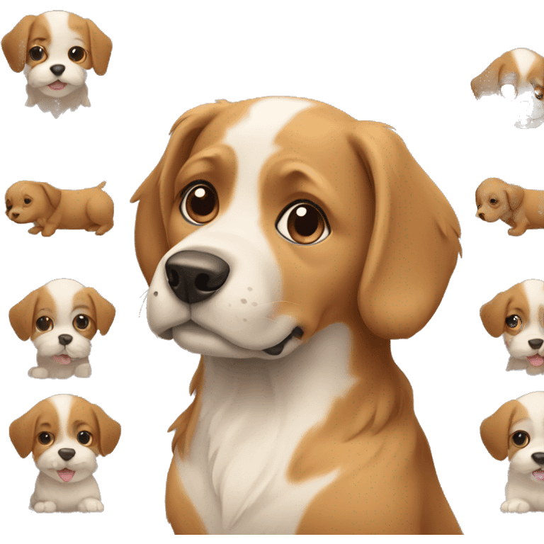 Dog with puppies emoji