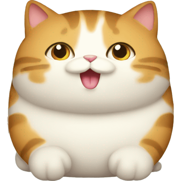 Fat cat with food emoji