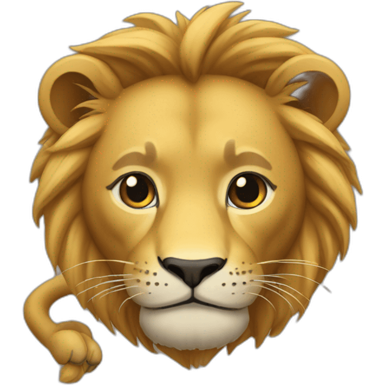 Chat sur lion emoji