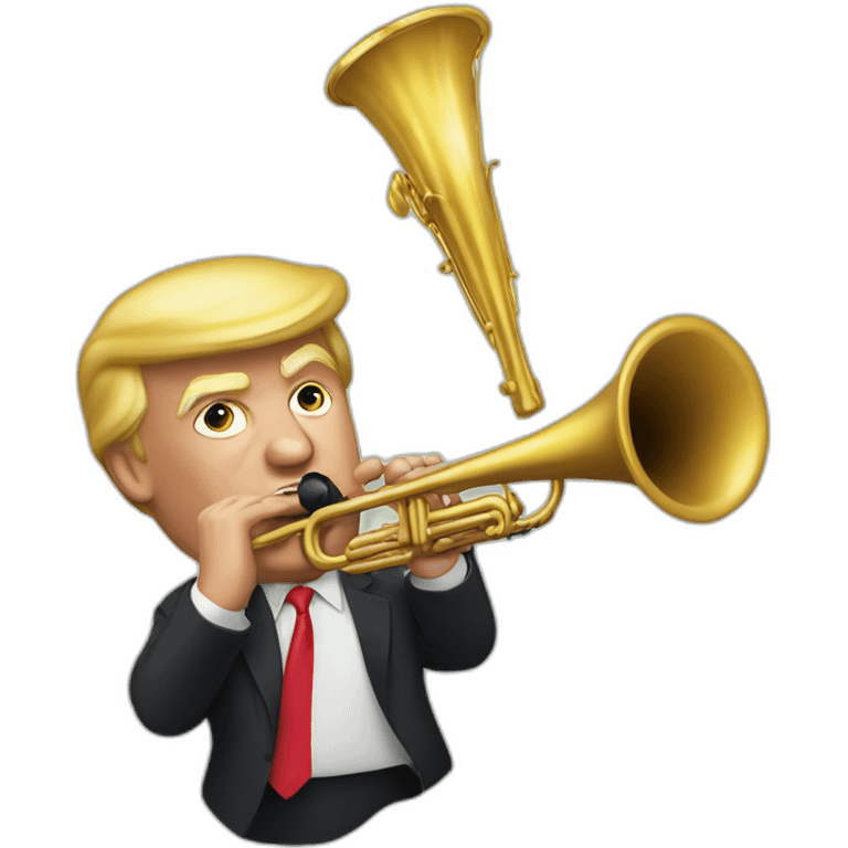 Trump with a trompet emoji