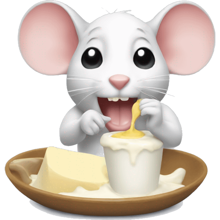  mouse eating yogurt  emoji