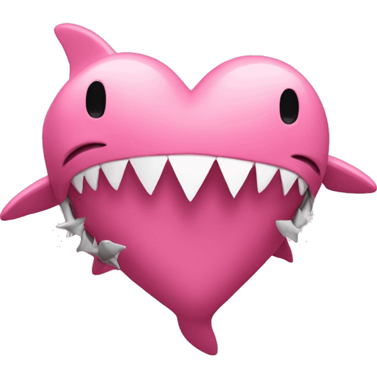 pink love FULL heart with sharks emoji