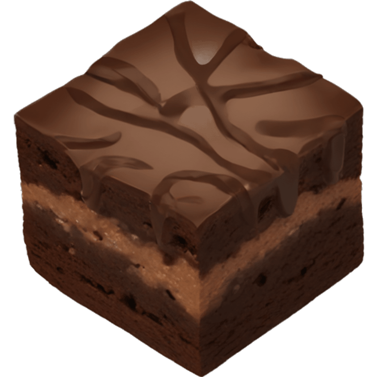 Chocolate brownie isometric view emoji