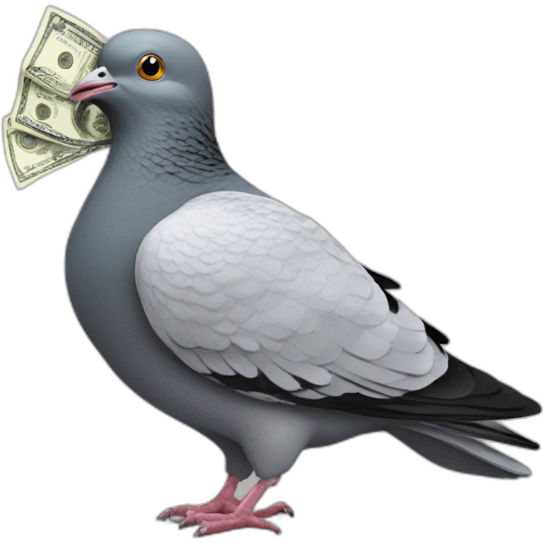 pigeon eating cash emoji