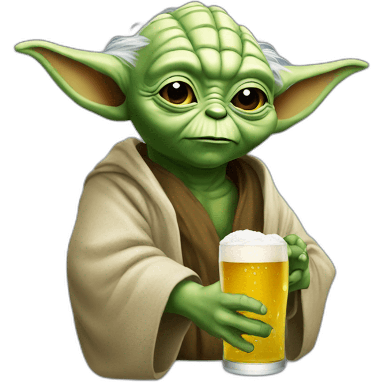 Yoda drink a beer emoji