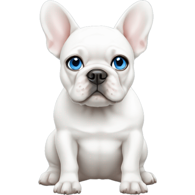 White French bulldog with blue eyes  emoji