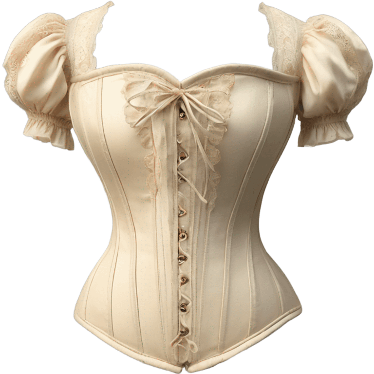 vintage rococo light beige corset with sleeves  emoji