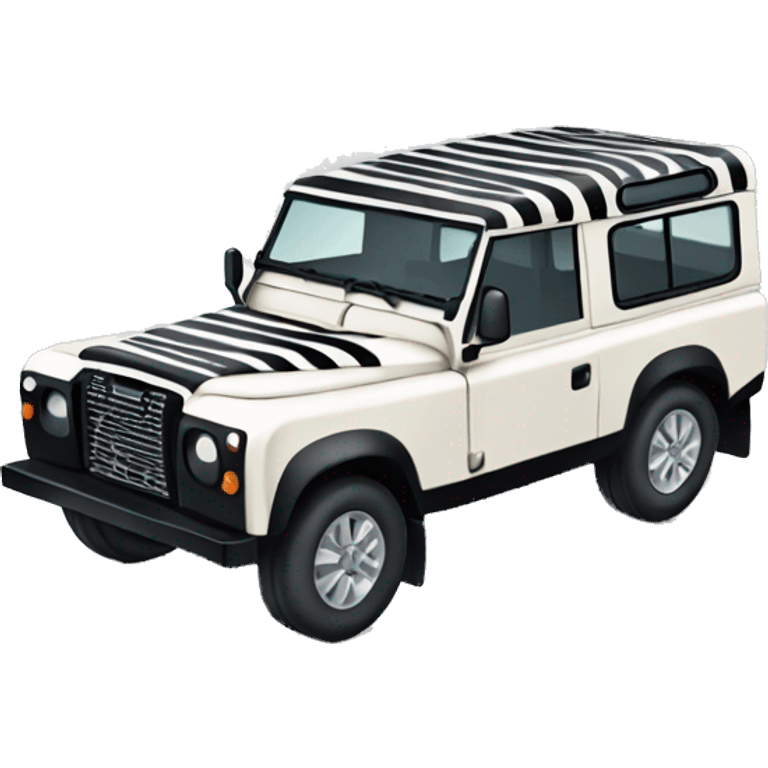 Land rover with zebra stripes emoji