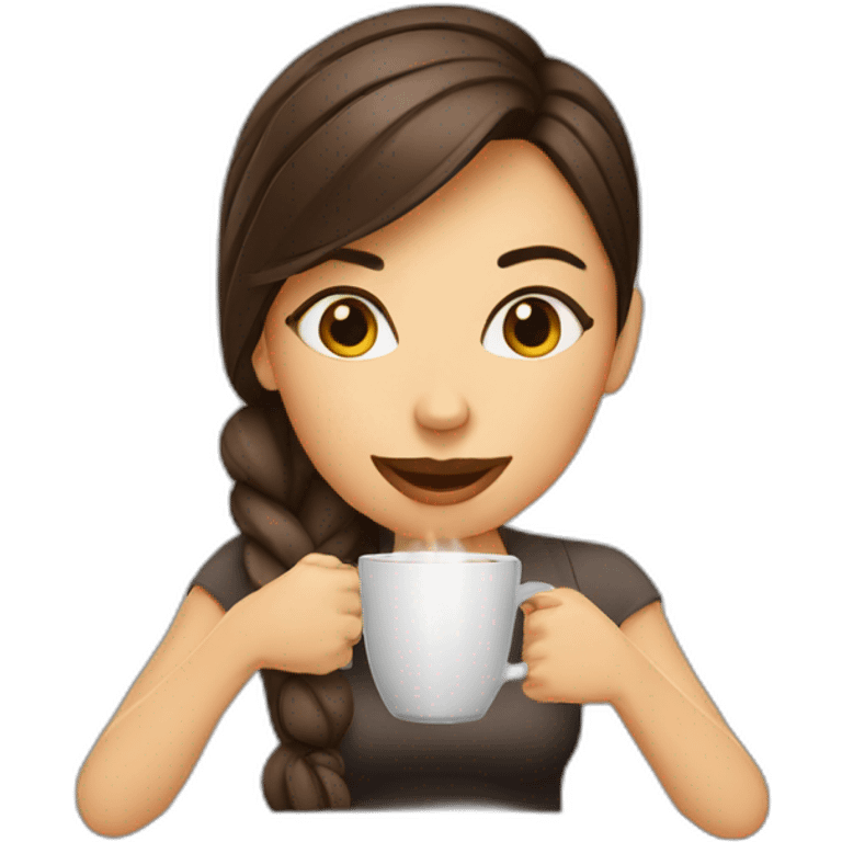 Women drink coffe emoji