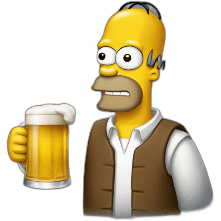 Homer boit une bière emoji