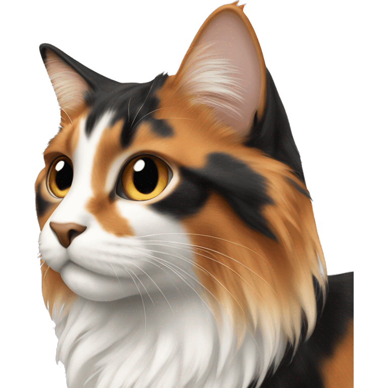 Long haired calico cat emoji