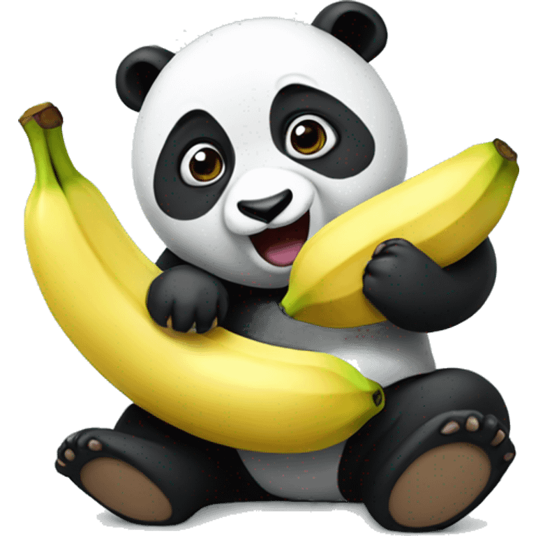 A panda eating banana  emoji