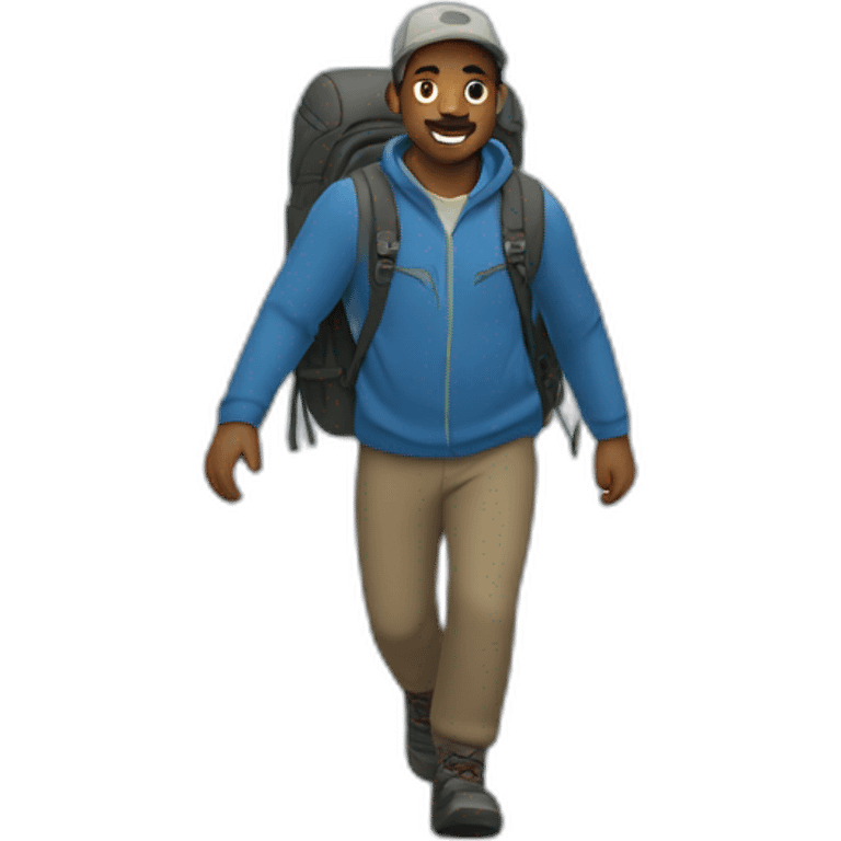 man walking a mountain emoji