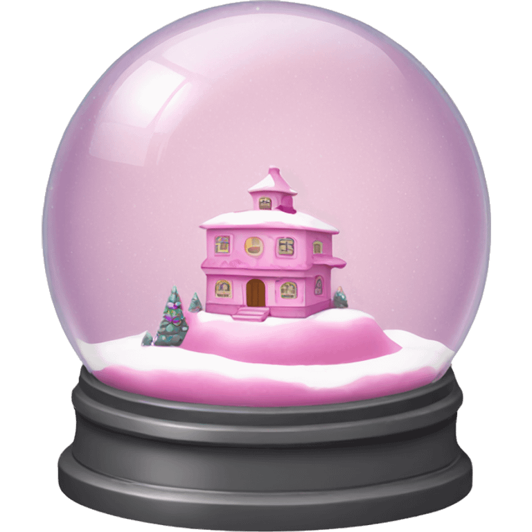 Pink snow globe emoji