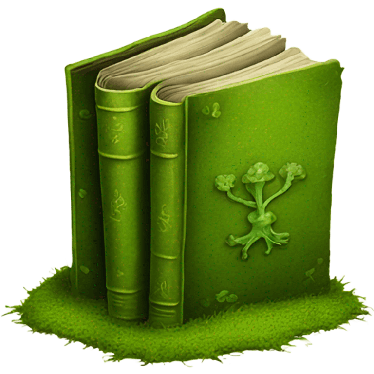 Old book covered in moss emoji