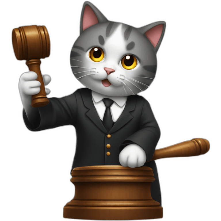 Cat with a gavel, acting as a judge emoji